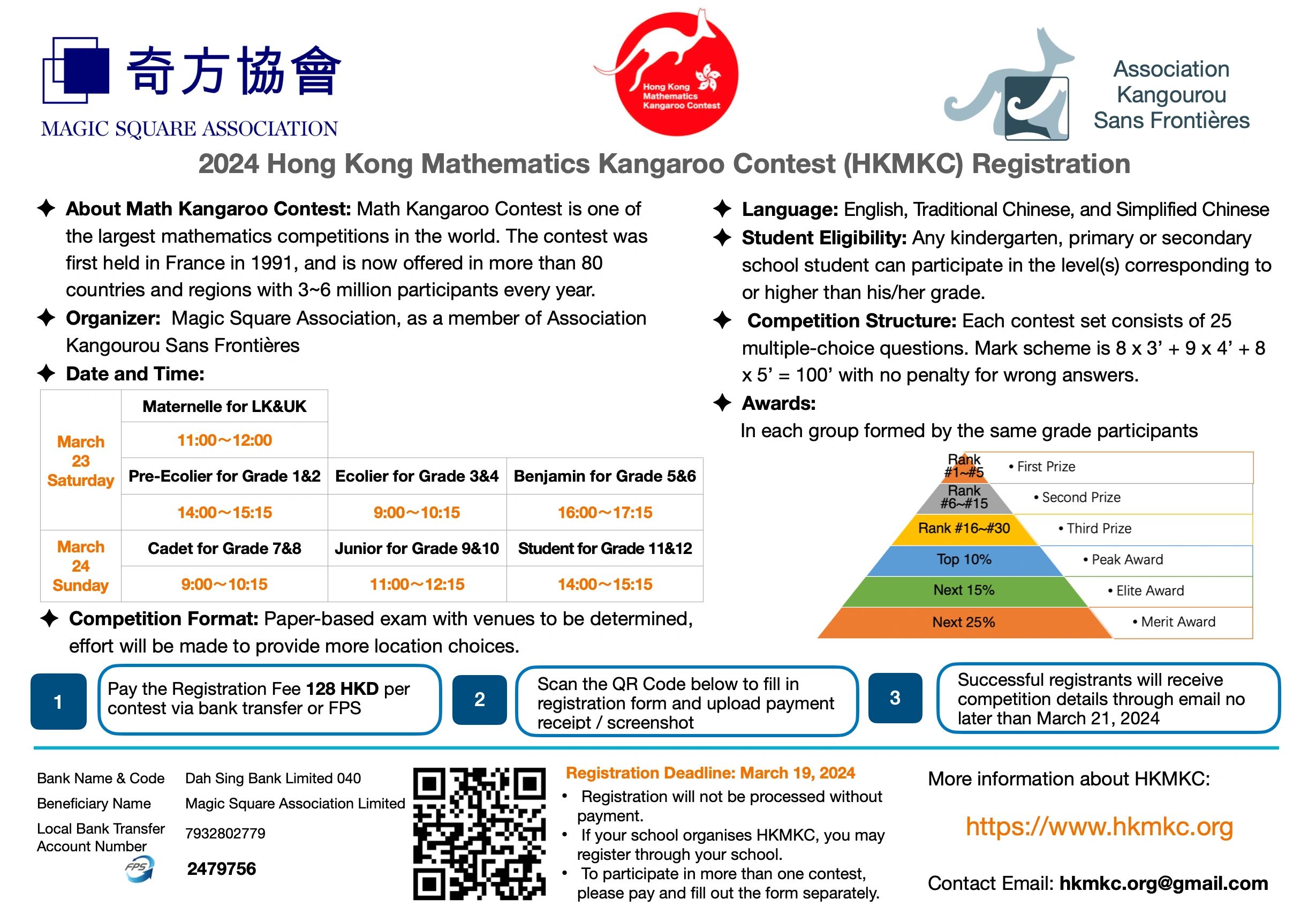 2024 Mathematics Kangaroo Contest HK & Macau SAR Registration